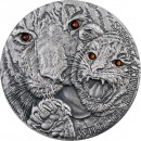 Niue Island TIGERS series WILDLIFE FAMILY $1 Silver coin Ultra High Relief 2013 Antique finish 1 oz