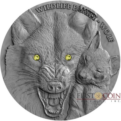 Niue Island 1 oz WOLF series WILDLIFE FAMILY $1 Silver coin 2017