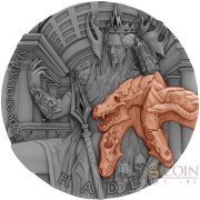 Niue Island HADES PLUTO series GODS OF OLYMPUS $5 Silver Coin 2018 Antique finish Ultra High Relief Rose Gold plated 2 oz