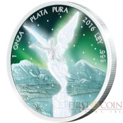 Mexico FROZEN MEXICAN LIBERTAD series AURORA 1 Onza Silver Coin 2016 Rhodium Plating UV Special printing 1 oz