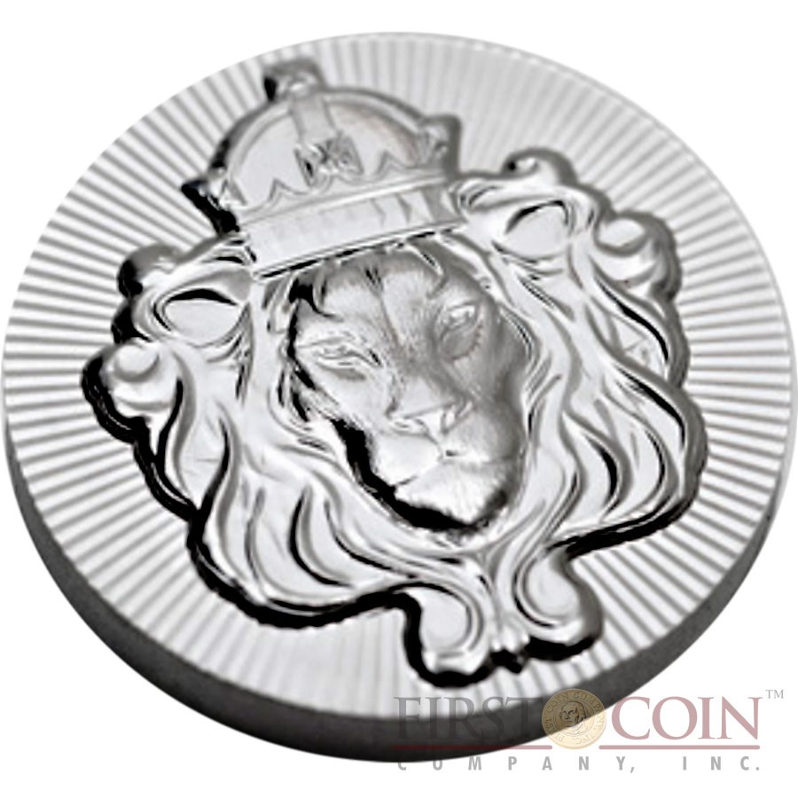 KING LION 99.9% Fine Silver Stacker Thick coin round Ultra High relief Proof 2 oz