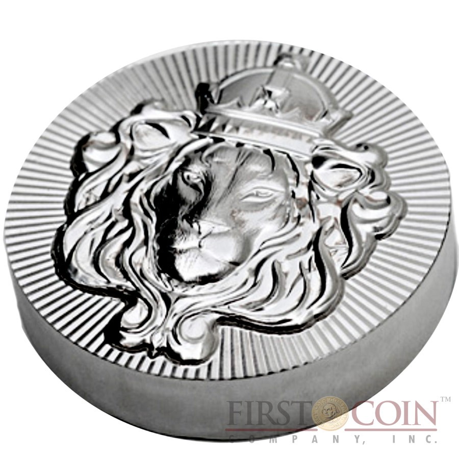 KING LION 99.9% Fine Silver Stacker Thick coin round Ultra High relief Proof 100g / 3.2 oz