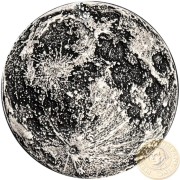 TRUE MOON Silver Coin Round Antique finish High relief 3D effect 1/4 oz