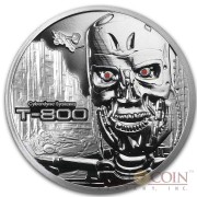 TERMINATOR T-800 CYBERDYNE SYSTEM Silver 99.9% coin round Proof 1 oz