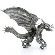 FLYING BRUTUS THE DRAGON XL 3D Solid Silver Statue Antique finish 30.5 oz