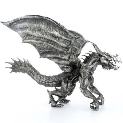 FLYING BRUTUS THE DRAGON 3D Solid Silver Statue Antique finish 8.7 oz