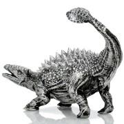 ANKYLOSAURUS series THE LOST WORLD 3D Solid Silver Statue Antique finish 8.7 oz