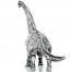 BRACHIOSAURUS series THE LOST WORLD 3D Solid Silver Statue Antique finish 8.7 oz