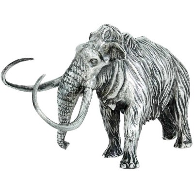 WOOLLY MAMMOTH series THE LOST WORLD 3D Solid Silver Statue Antique finish 8.7 oz