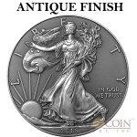 USA AMERICAN SILVER EAGLE WALKING LIBERTY $1 Silver Coin 2016 ANTIQUE FINISH 1 oz