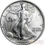 USA First issue 1986 year AMERICAN SILVER EAGLE WALKING LIBERTY $1 Silver Coin 1 oz