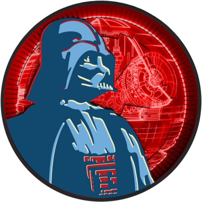 Niue Island TURBINE series DARTH VADER STAR WARS $2 Silver Coin 2017 Ruthenium plated 1 oz