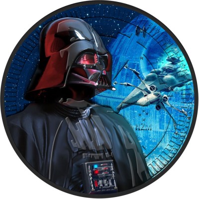 Niue Island X-WING STARFIGHTER series DARTH VADER STAR WARS $2 Silver Coin 2017 Ruthenium plated 1 oz