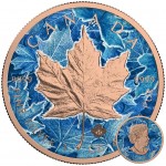 Canada MAGIC FROST Canadian Maple Leaf series THEMATIC DESIGN $5 Silver Coin 2017 Rose Gold plated 1 oz