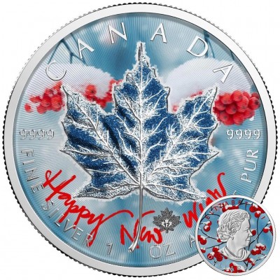 Canada HAPPY NEW YEAR Canadian Maple Leaf series THEMATIC DESIGN $5 Silver Coin 2017 High quality 1 oz