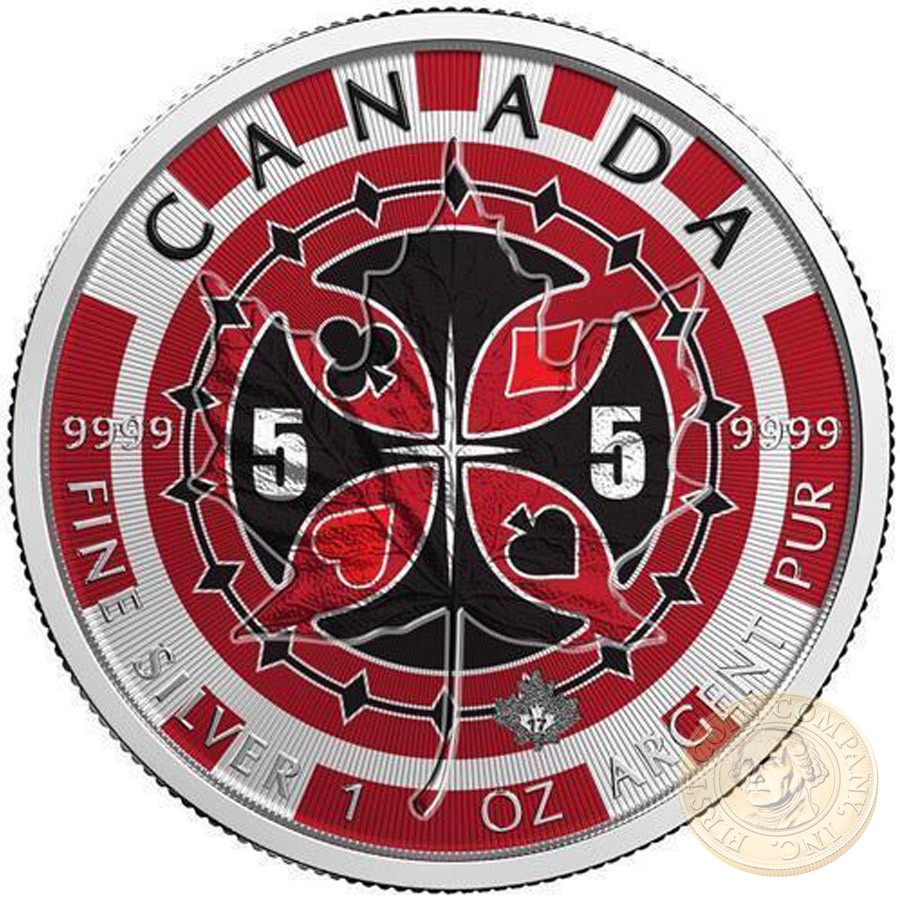 Canada POKER Canadian Maple Leaf series THEMATIC DESIGN $5 Silver Coin 2017 High quality 1 oz