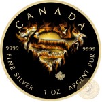 Canada SUPERMAN EXPOSURE Canadian Maple Leaf $5 Silver Coin 2016 High relief of S-logo Yellow Gold plated 1 oz