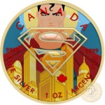 Canada SUPERMAN GOLD CITY Canadian Maple Leaf $5 Silver Coin 2016 High relief of S-logo Yellow Gold plated 1 oz