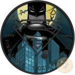 Canada DARKNESS SUPERMAN VS BATMAN Canadian Maple Leaf $5 Silver Coin 2016 High relief of S-logo Black Ruthenium plated 1 oz