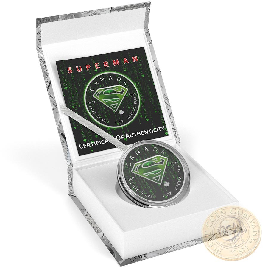 Canada SUPERMAN CRYPT WORLD Canadian Maple Leaf $5 Silver Coin 2016 High relief of S-logo 1 oz