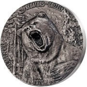 Ivory Coast 3 oz GRIZZLY series PREDATORS 5000 Francs Silver coin 2020