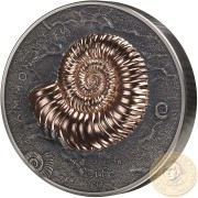 Mongolia AMMONITE Series EVOLUTION OF LIFE Silver Coin 20,000 Togrog Antique finish 2018 Rose gold plated Ultra High Relief 1 Kilo