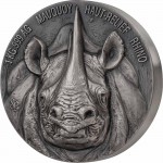 Ivory Coast RHINO series BIG FIVE MAUQUOY HAUT RELIEF 10000 Francs Silver coin Ultra High Relief 2020 Antique finish 1 Kg Kilo