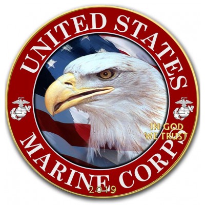 USA 2019 $1 LIBERTY Faces of America U.S Marines 1 Oz Silver Coin 