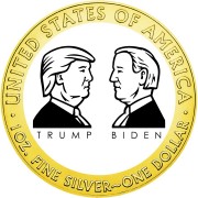 USA TRUMP vs. BIDEN ELECTION American Silver Eagle 2020 Walking Liberty $1 Silver coin Gold plated 1 oz