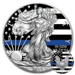 USA BLUE LIVES MATTER American Silver Eagle 2018 Walking Liberty $1 Silver coin 1 oz