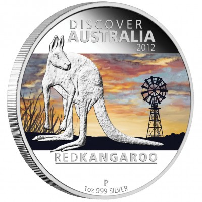 Australia RED KANGAROO Discover Dreaming $1 Silver Coin 2012 Proof 1 oz