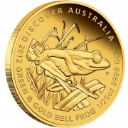 Australia GREEN AND GOLD BELL FROG series DISCOVER AUSTRALIA $5 Gold Coin 2012 Colored PROOF 1/25 oz