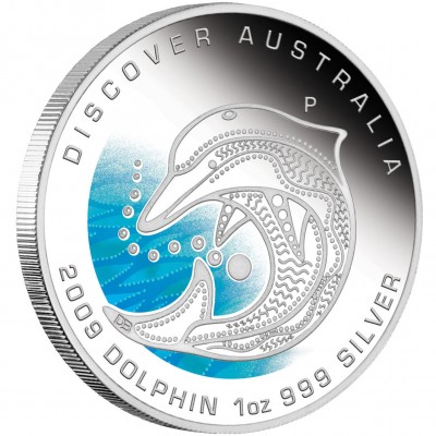 Australia DOLPHIN Discover Dreaming $1 Silver Coin 2009 Proof 1 oz