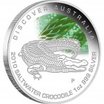 Australia SALTWATER CROCODILE Discover Dreaming $1 Silver Coin 2010 Proof 1 oz