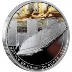 Australia BATTLE OF HAMPTON ROADS Series FAMOUS NAVAL BATTLES Silver Coin $1 Proof 2010