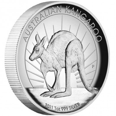 Australia series AUSTRALIAN KANGAROO High Relief  $1 Silver Coin 2011 Proof