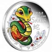 Tuvalu BABY SNAKE Lunar $0.50 Silver Coin 2013
