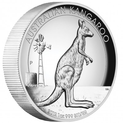 Australia series AUSTRALIAN KANGAROO High Relief $1 Silver Coin 2012 Proof