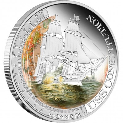 Tuvalu USS CONSTITUTION series Ships That Changed the World $1 Silver Coin 2012 Proof 1 oz