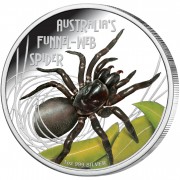 Tuvalu AUSTRALIAN FUNNEL-WEB SPIDER $1 Silver Coin 2012 Proof 1 oz