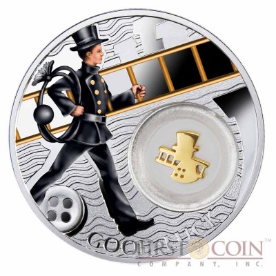 Niue Chimney Sweep LUCKY COINS Silver Coin Symbols of Luck Series $1 Colored 2014 Proof with Silver Gold-plated Filigree Insert