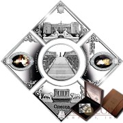 Niue Island Monuments of Odessa - Pearl of Black Sea Coast $10 Five Colored Silver coin set with laser microprinting Proof 2013 ~1.9 oz