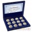 Belarus "Zodiac Signs" 12 Coin Set Silver 240 Rubles Gilded with elements 2013 Proof ~11 oz