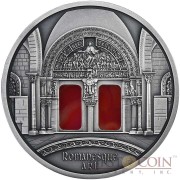 Niue Romanesque Art of "The Art that Changed the World" series $10 Silver Coin 2014 Agate Insert Antique Finish 3 oz