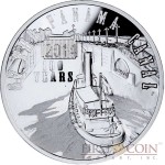 Niue Island 100th anniversary of the Panama Canal $1 Hologram Silver Coin Latent Image Proof 2014 with compass