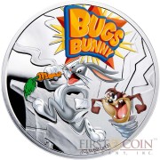 Niue Bugs Bunny $1 Silver Coin Cartoon Characters series Colored 2014 Proof