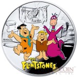 Niue The Flintstones $1 Silver Coin Cartoon Characters series Colored 2014 Proof