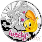 Niue Tweety $1 Silver Coin Cartoon Characters series Colored 2013 Proof