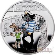 Niue Island NU POGODI! $1 Silver Coin Cartoon Characters series Colored 2010 Proof