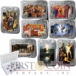 Andorra The Wonders of Jesus Christ 40 Diners Eight Colored Silver Rectangular coin set ~ 4 oz Proof 2012/13